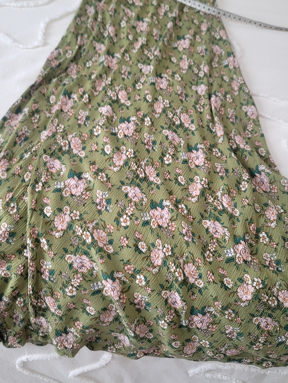 Miss Lola Green Floral Cowl Neck Maxi Dress - Cottagecore Boho - Medium - Picture 8 of 11